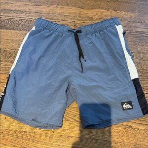 Quiksilver Blue and White Athletic Shorts